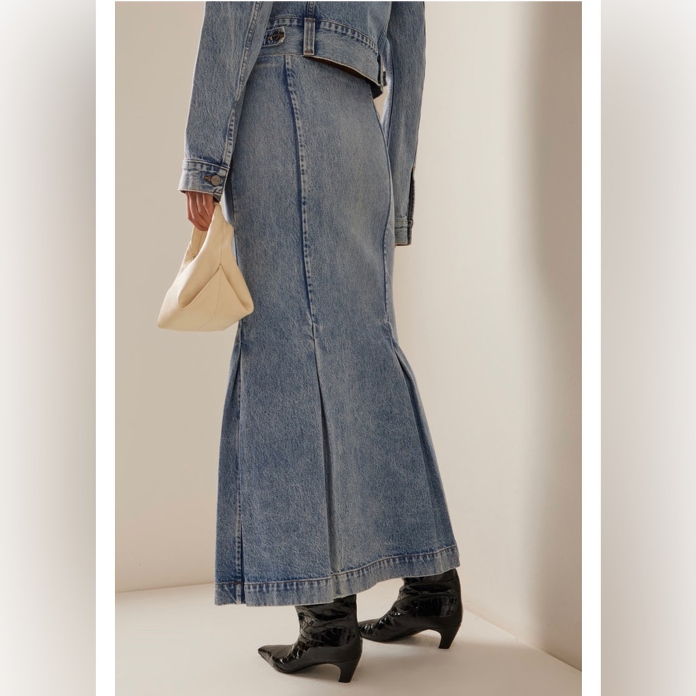 KHAITE denim Jean maxi skirt size 29 - Picture 3 of 11